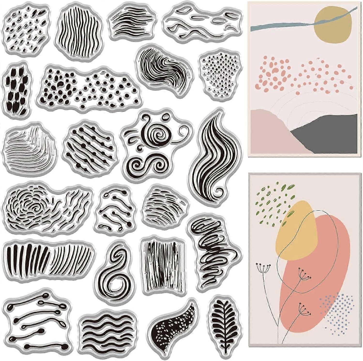 Border Clear Stamps Texture Backgrounds Reusable Transparent Silicone Stamp Seals for Journaling Card Making Decor DIY Scrapbooking Photo Album Decora