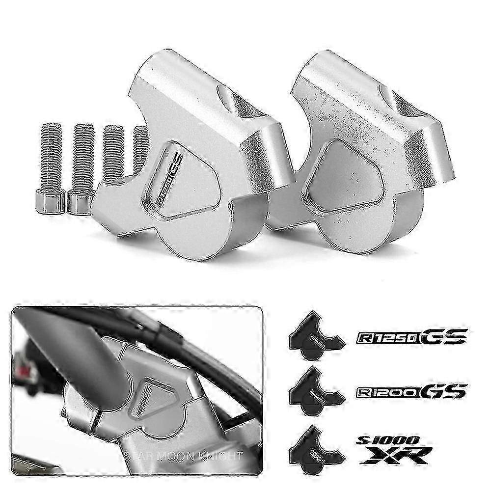SW-MOTECH Handlebar Risers For BMW R1200GS & Adventure (2008-2013) – 30mm Rise, Silver Finish