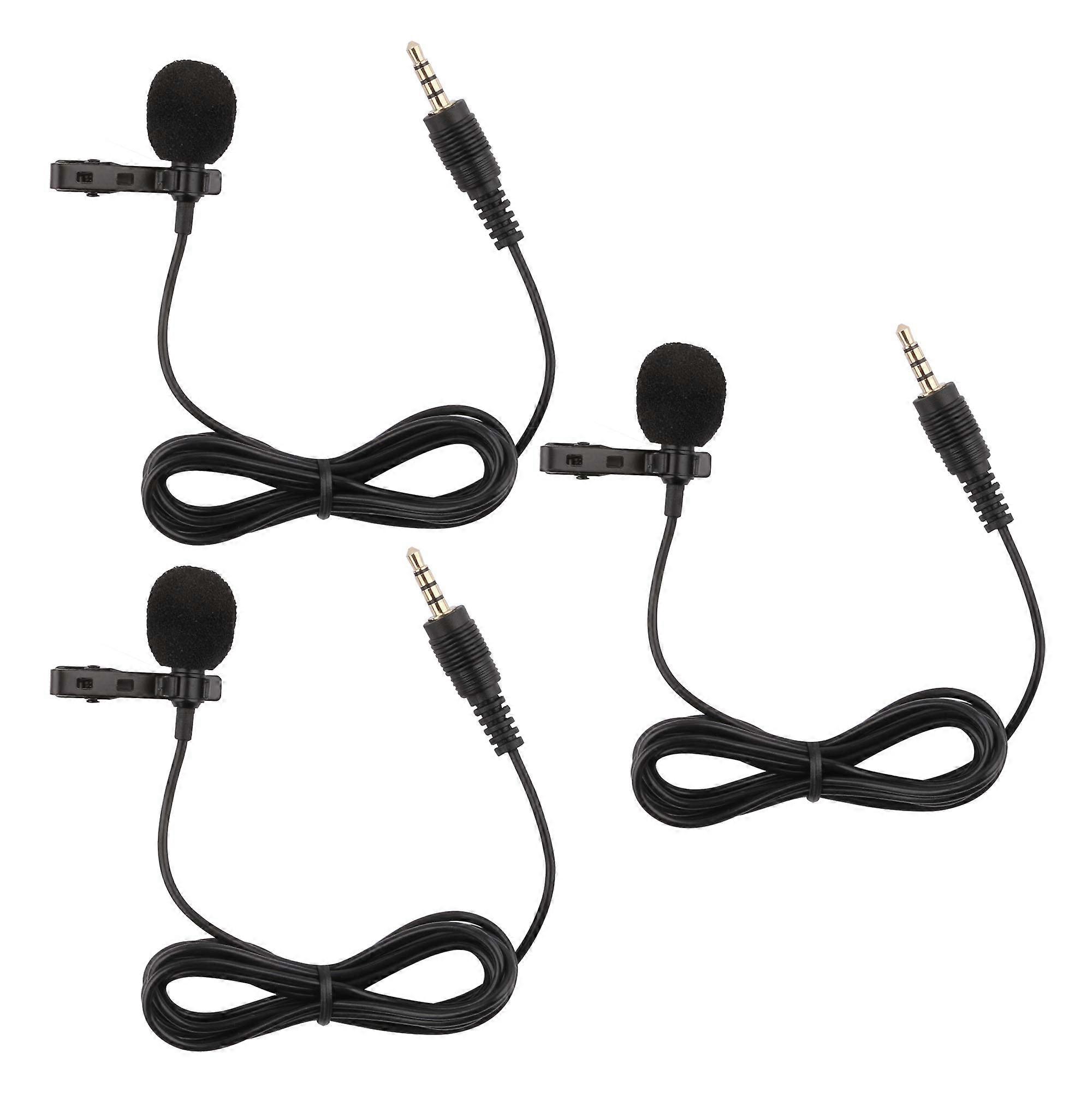 59 Inch Wired Lapel Microphone 3 Pack Omnidirectional Clip On Mic for Smartphone PC Podcast YouTube