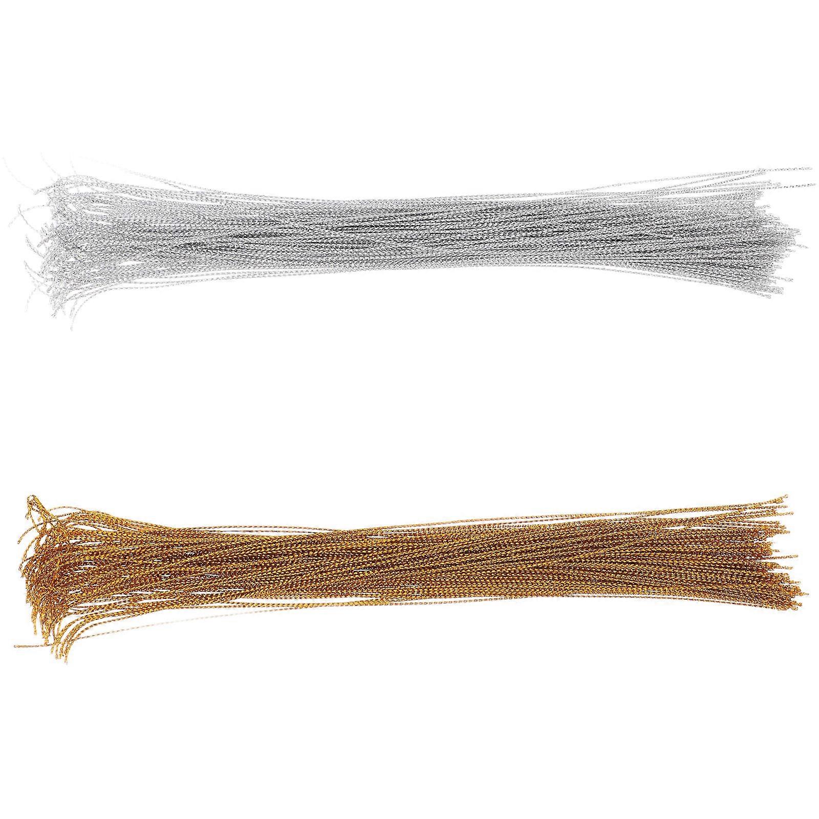 Metallic Thread Ornament String for 200Pcs Christmas Ball Hanging Cord