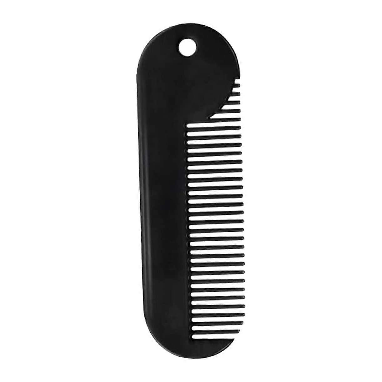 Beard Comb for Men Rustproof Metal Beard Shaping Tool Compact Travel Size 7.8x2cm Black