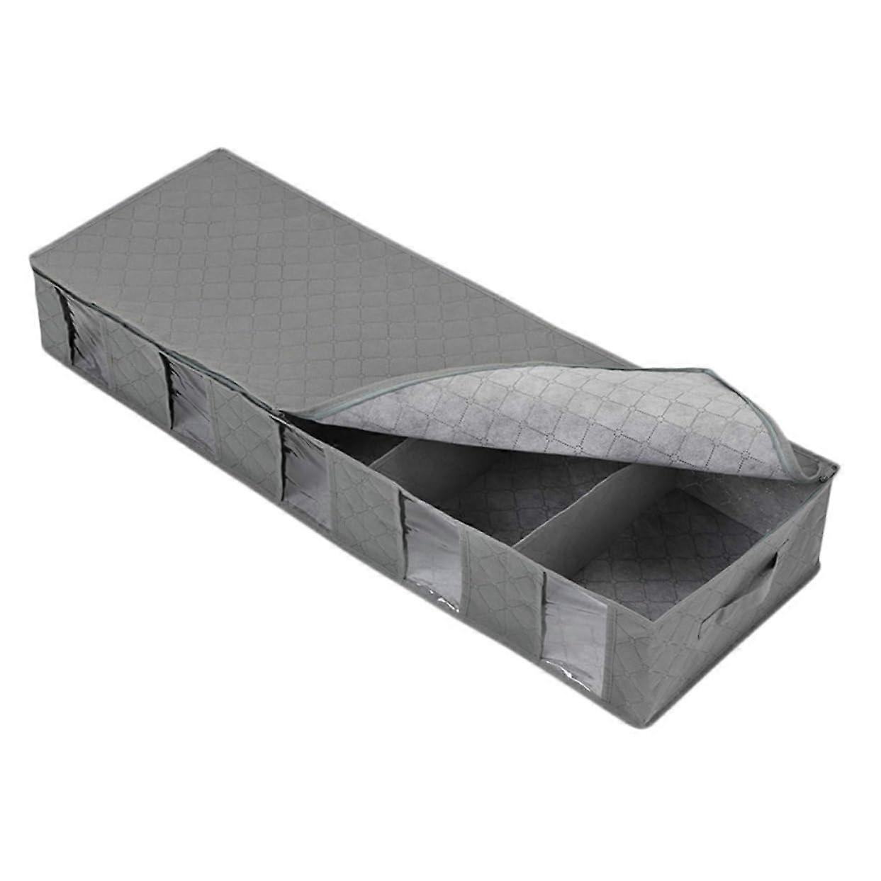 Under Bed Storage Box with Dustproof Protection, Foldable Non Woven Organizer for Clothes and Bedding