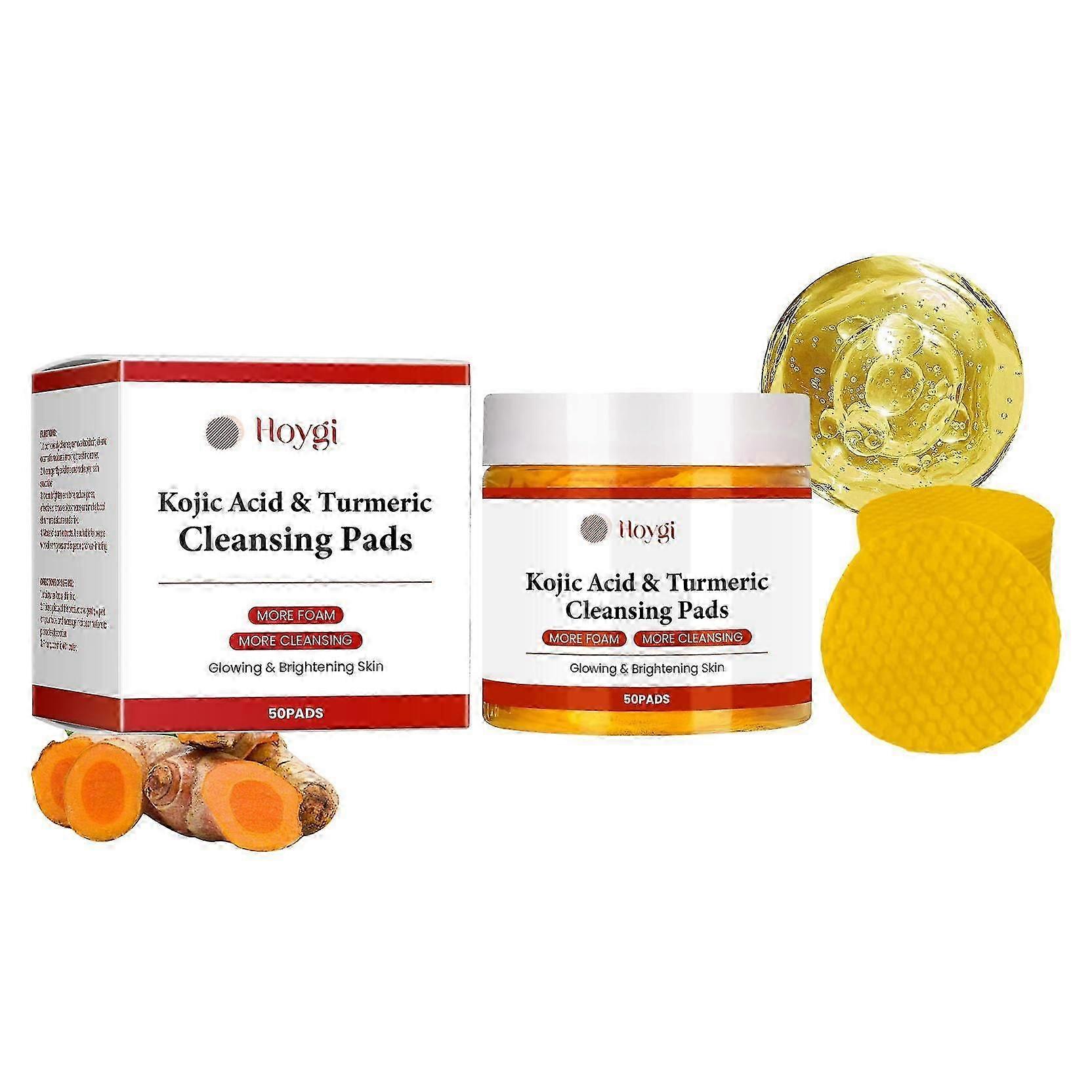 Turmeric Exfoliating Cleanser Pads for Brightening & Deep Cleansing  Gentle, Hydrating Facial Pads with Papaya & Lemon Extracts to Remove Impurities,