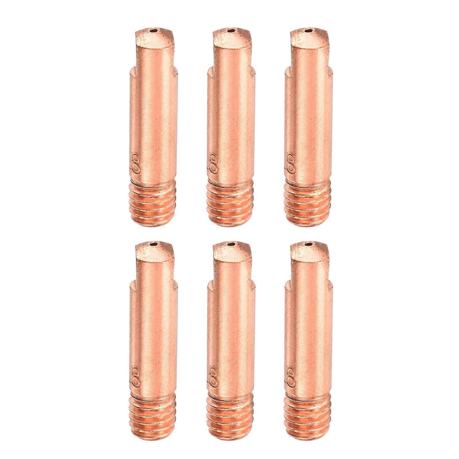 6pcs 0.030in Copper MIG Welding Contact Tips M6 Thread for MB15AK Torch Smooth Wire Feed