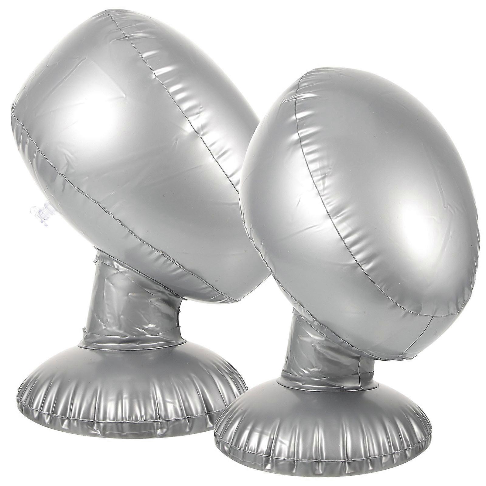 Mannequin for Wigs Inflatable Wig Stand Display Head 6Pcs Silver