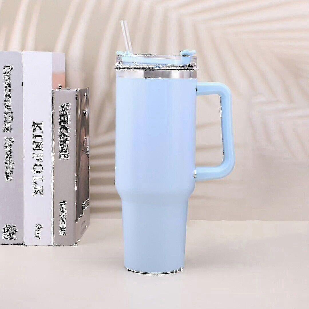 40 Oz Tumbler Straw Lid Insulated Stainless Steel Water Bottle Coffee Mug Travel