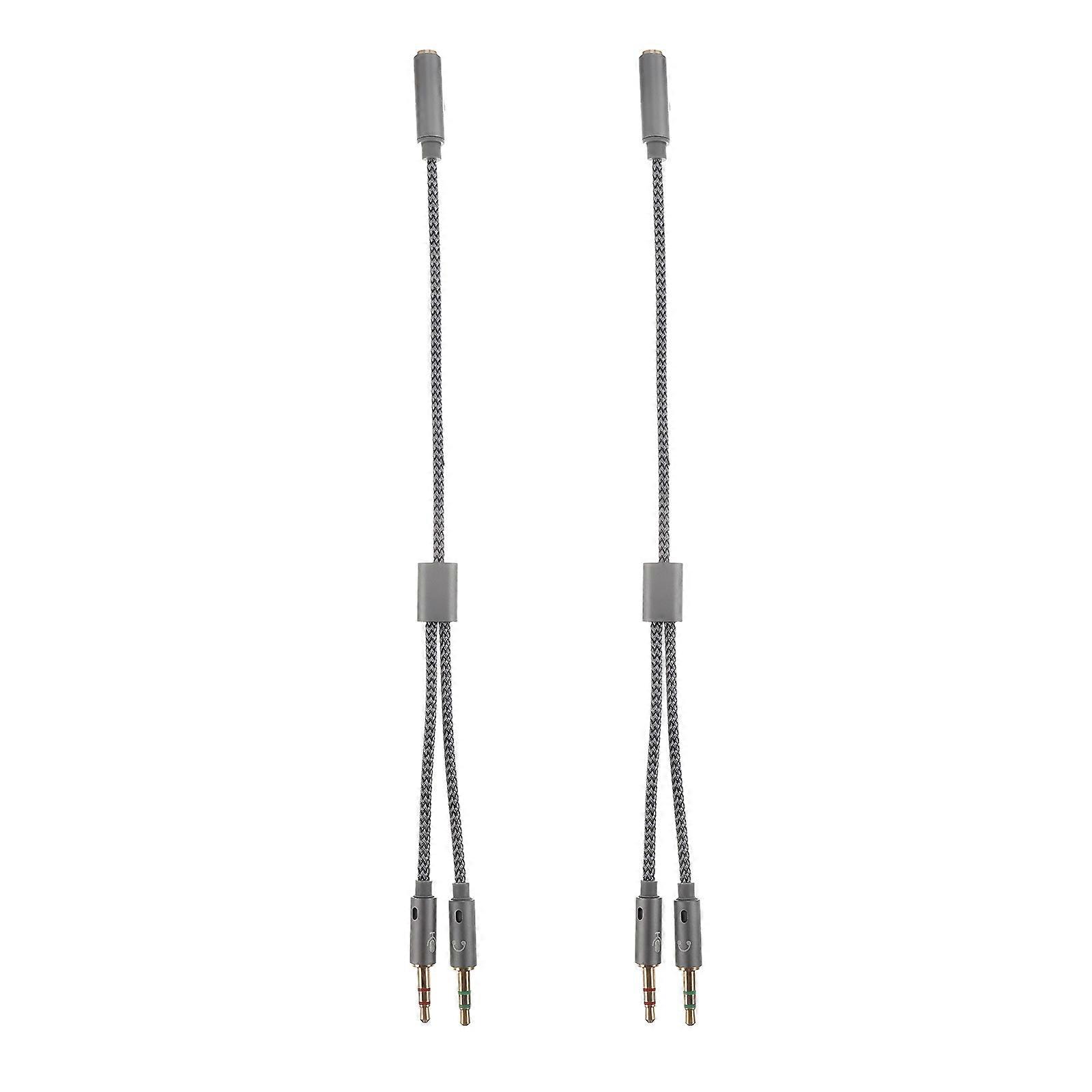 Headset Splitter Adapters for Adapting 2Pcs Creative Mp3 Splitters Grey