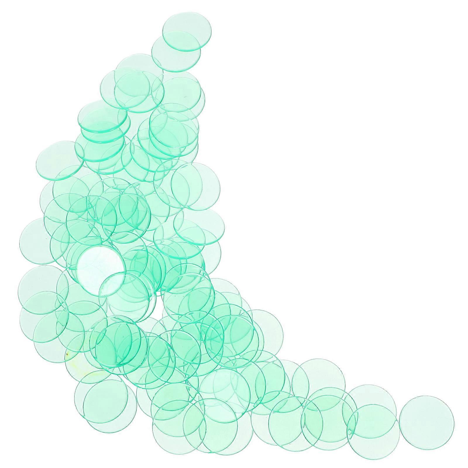 Green Plastic Chips Counting Chips for Games 100Pcs