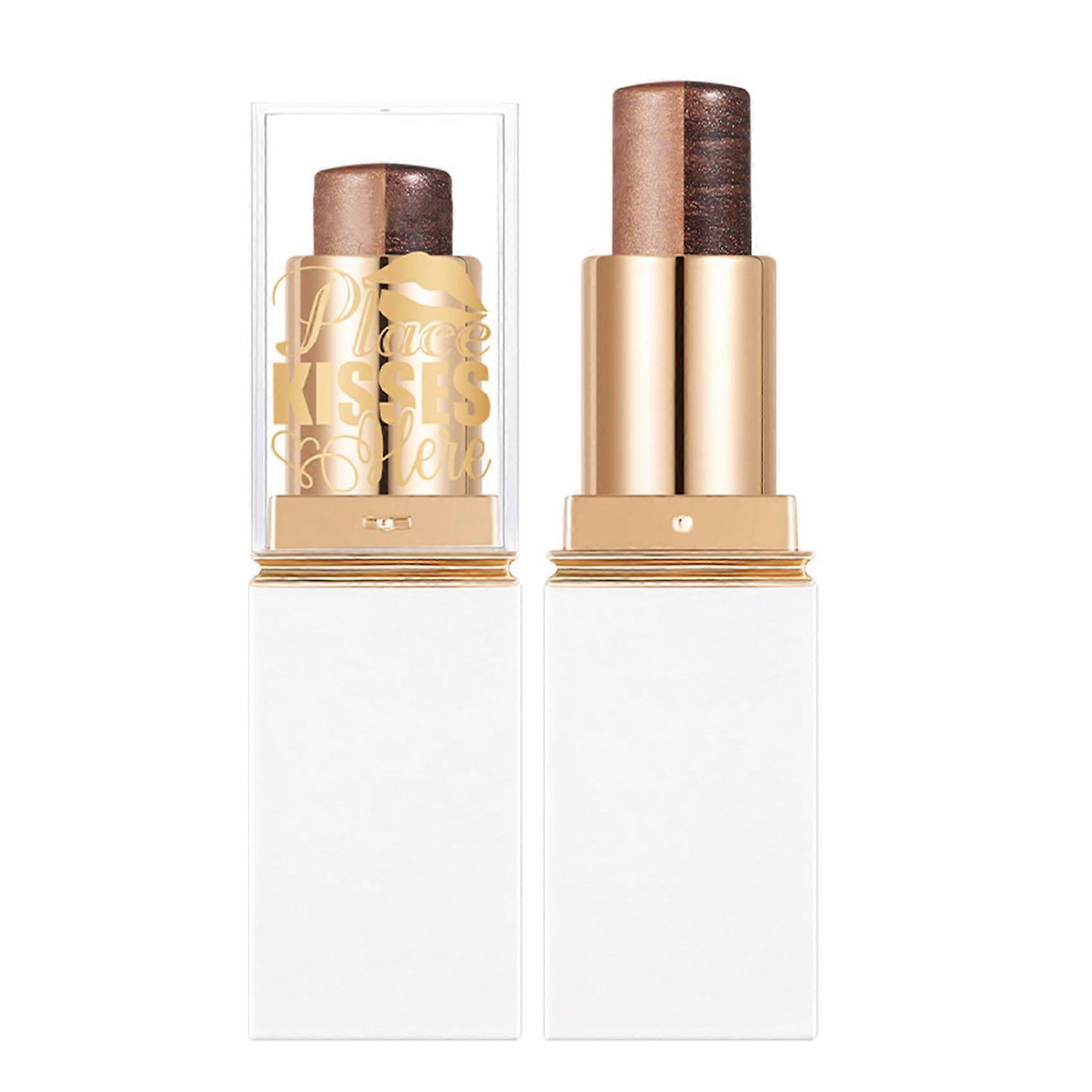 Long Lasting Shimmer Glitter Eyeshadow Stick, Two Tone Cream with Gradient Shimmer Finish