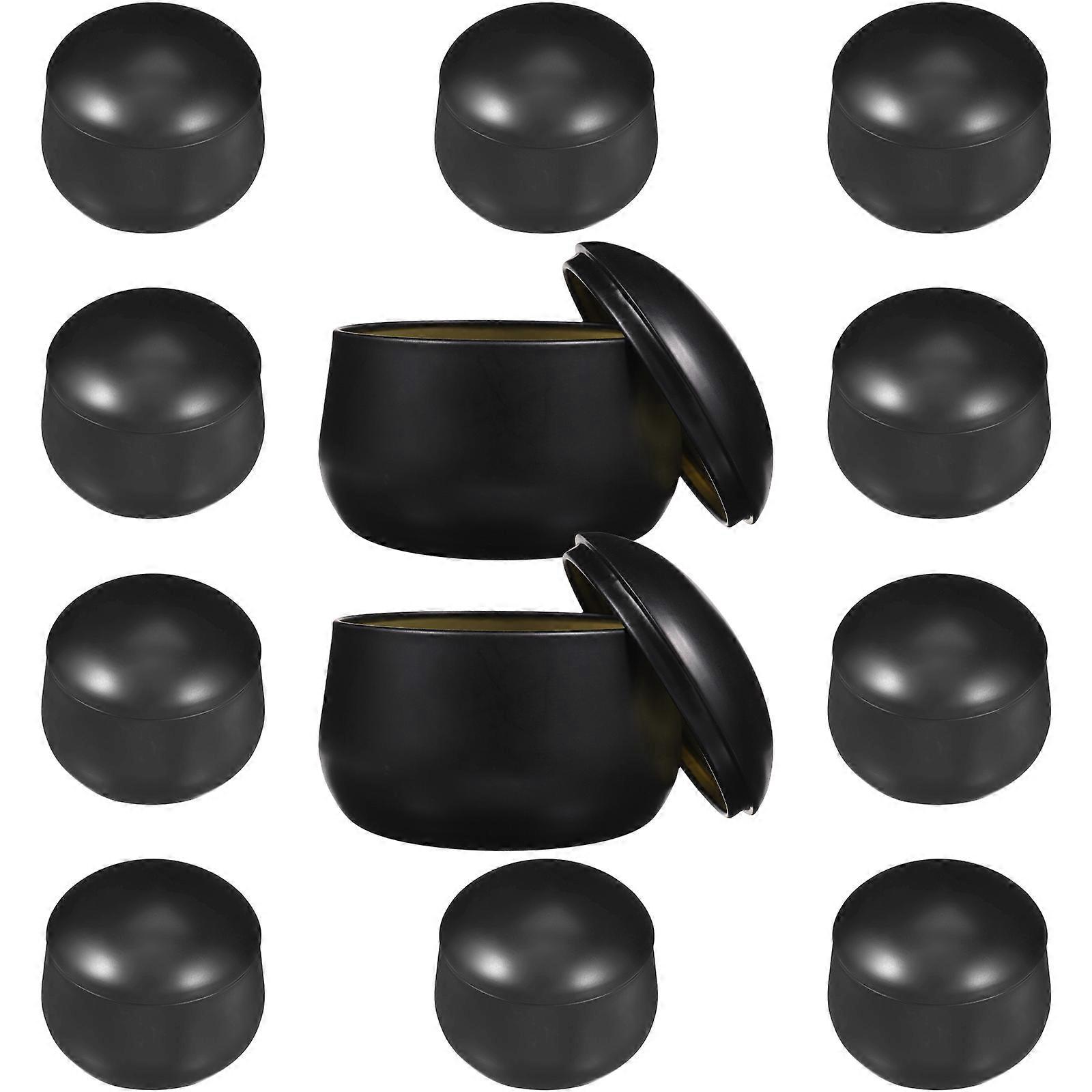 Metal Storage Tins Square Shape Solid Color Design Home Decor 12Pcs