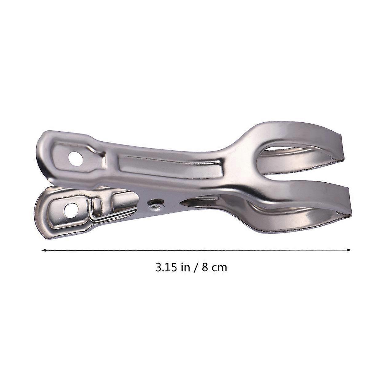 Stainless Steel Clips Windproof Pinch for Clothes 24Pcs Silver