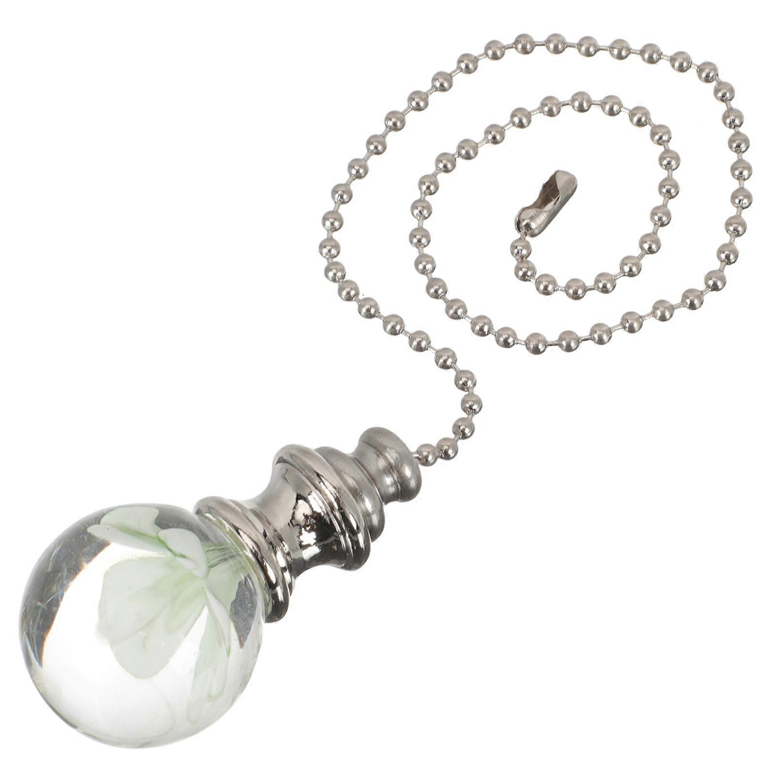 Silver Fan Pull Chain Decorative Extender for Ceiling Fan and Bathroom Light