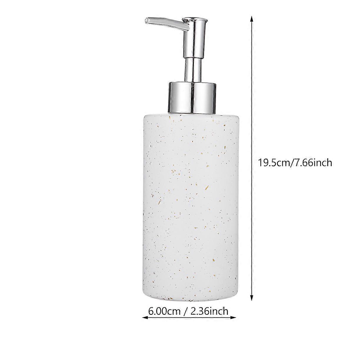 Empty Shampoo Glass Bottle with Pump Head for Storage 1Pcs White