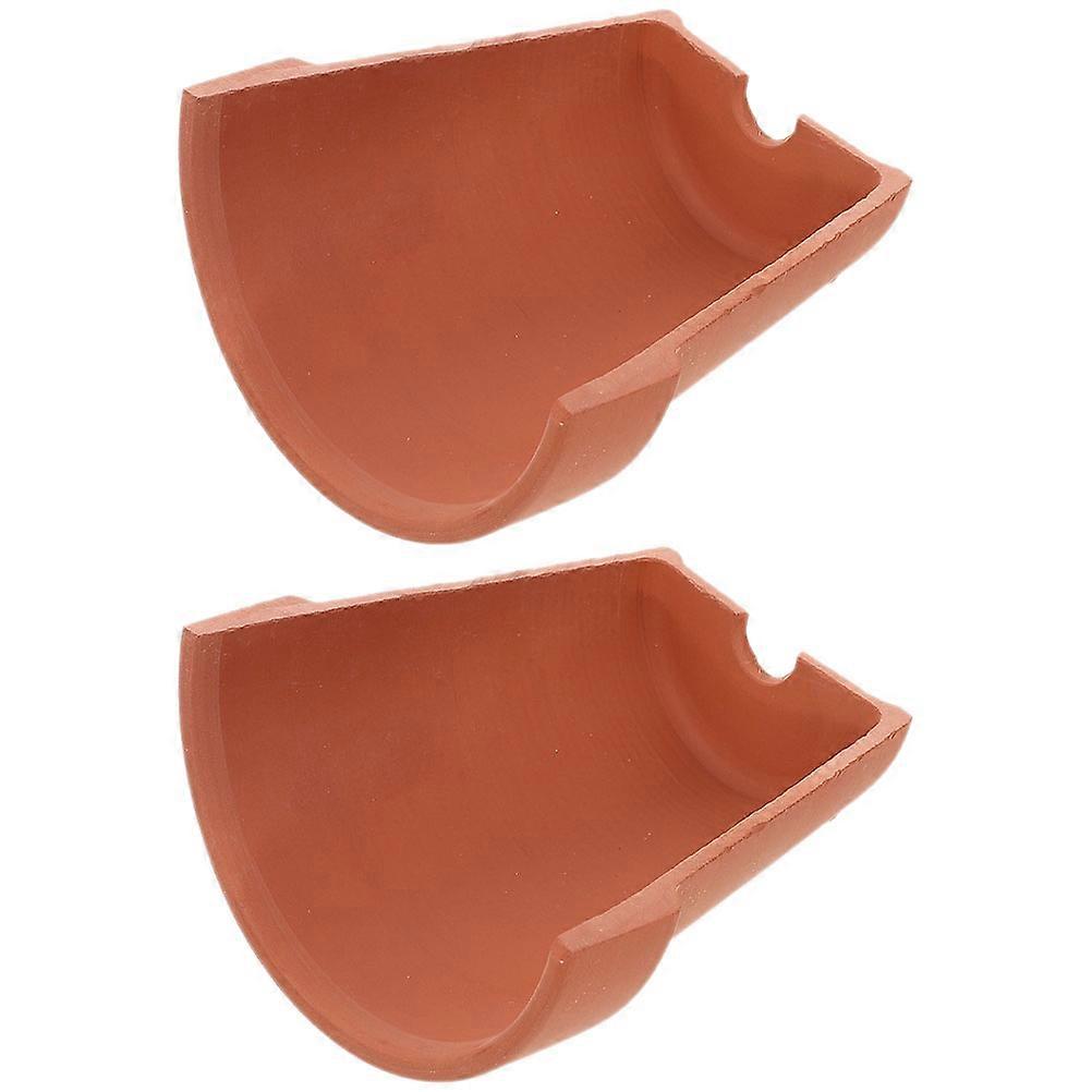 Reptile Hideout Pottery Clay Turtle Basking Platform 2Pcs for Habitat