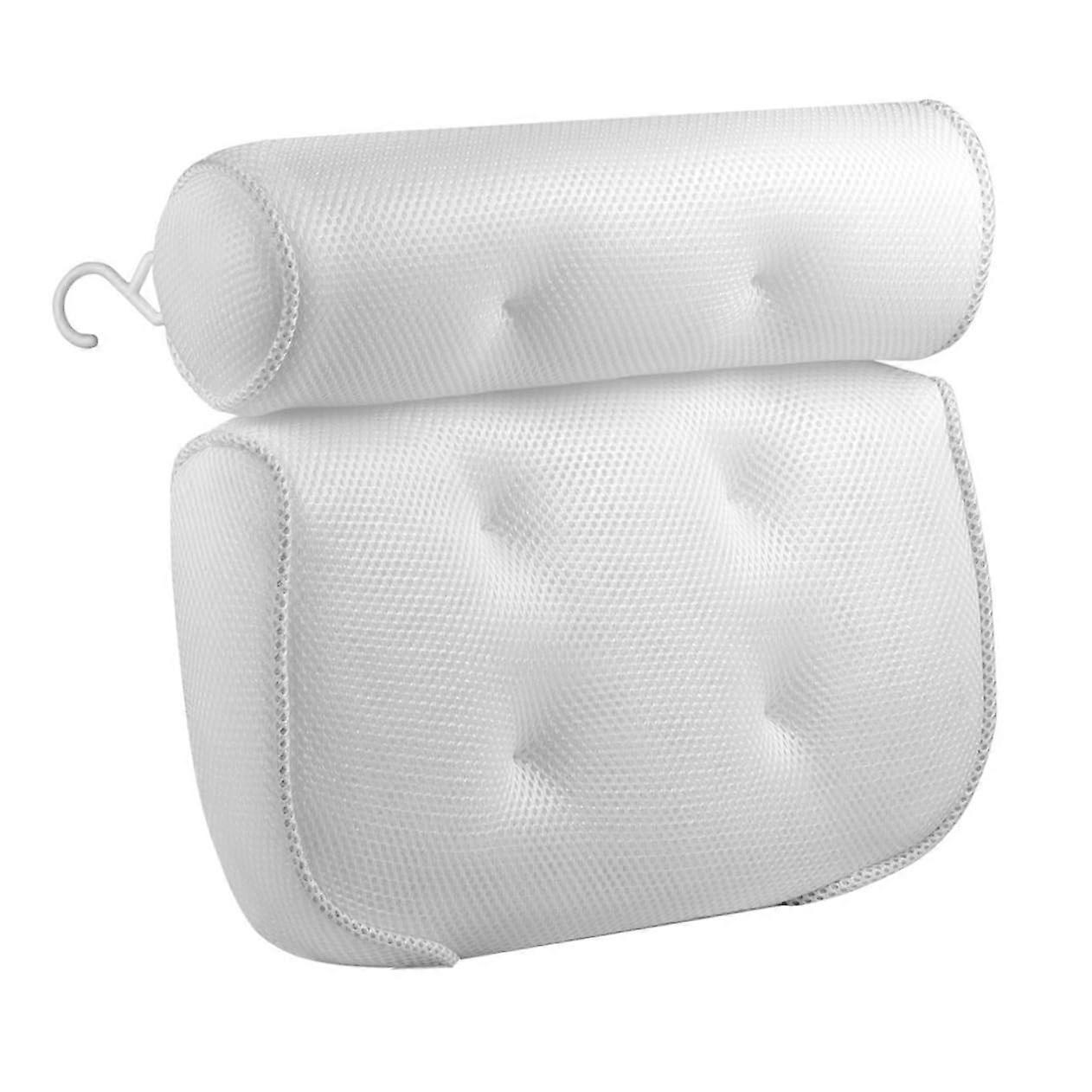 Bath Pillow with Strong Suction Cups, Ergonomic Neck Support Spa Headrest for Bathtub Use