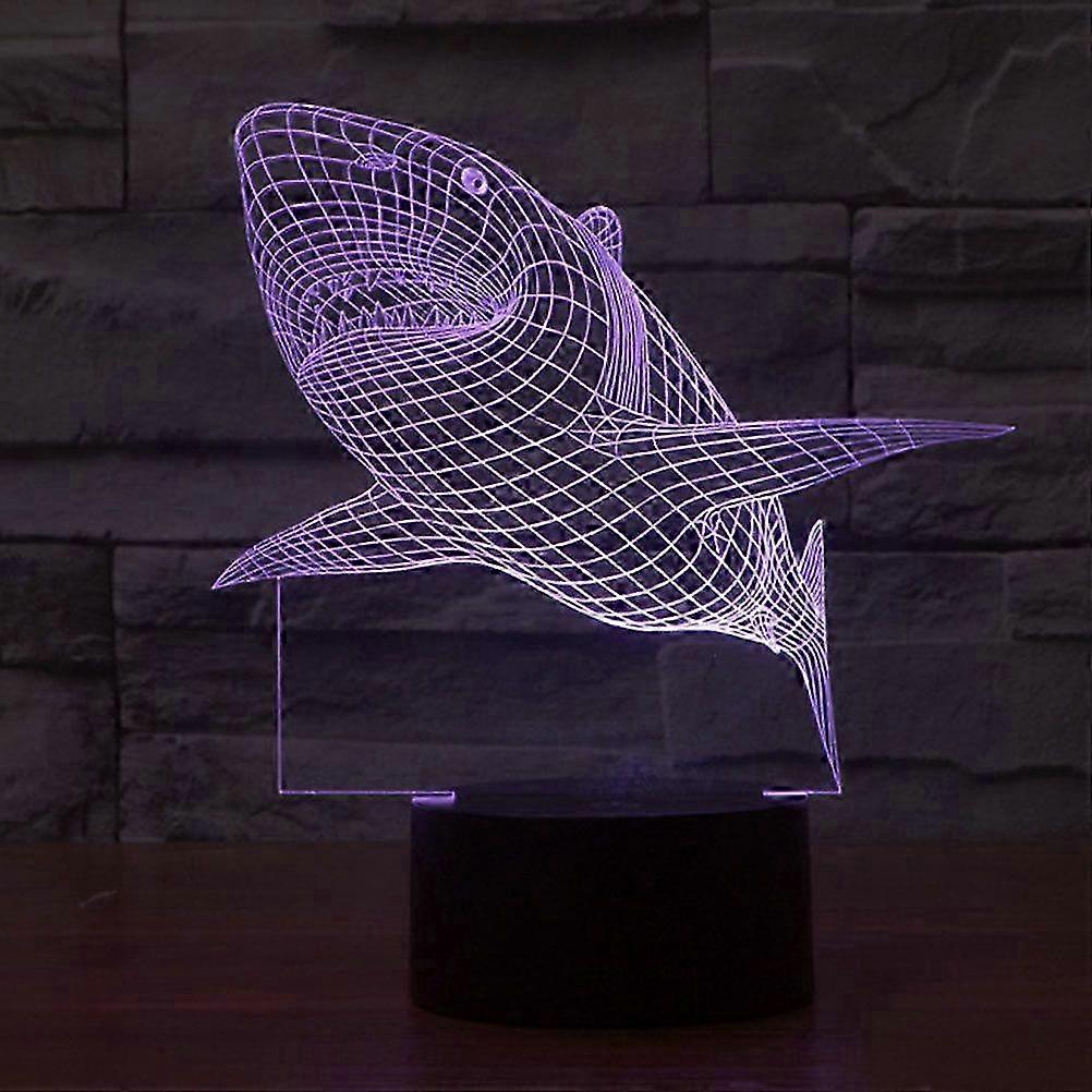 3D Lamp Visual Light Effect Touch Switch Colors Changes Night Light (Shark) 25-26