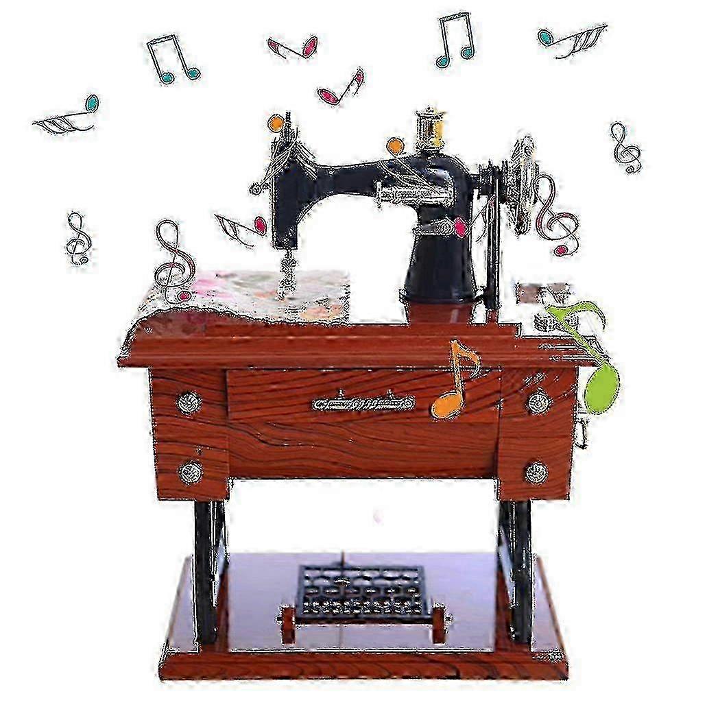 2025 Mini Sewing Machine Music Box Mechanical Birthday Gift Table Decor