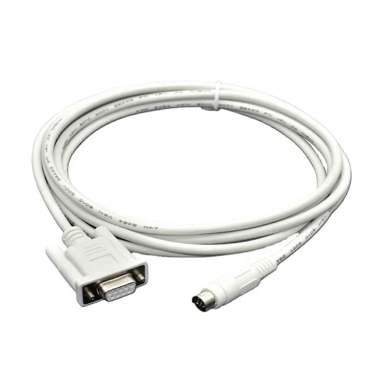TPCFX PLC Programming Cable 10m White, RS232 Plug and Play for MCGS TPC HMI to Mitsubishi FX