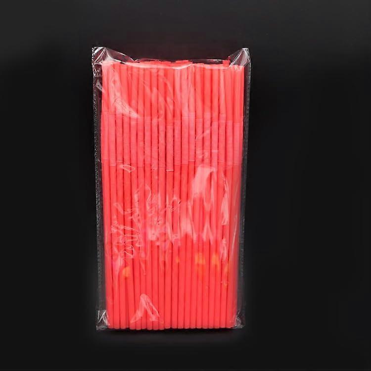 Plastic Drinking Straws Disposable Bendable Flexible Red 100 Pack for Juice Smoothies and Parties