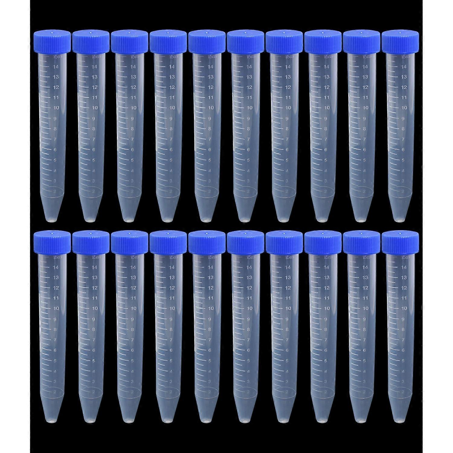 20PCS 15ml Screw Cap Centrifuge Tubes Leak Proof Clear Graduated Polypropylene for Lab