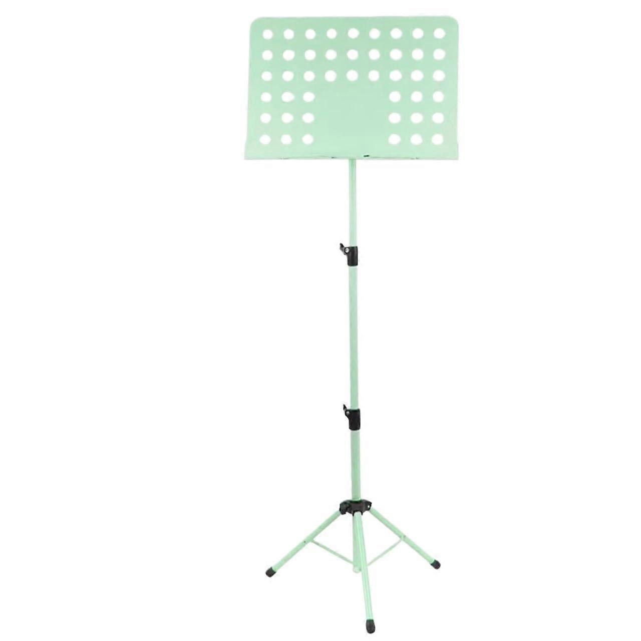 Adjustable Foldable Music Stand with Large Rotating Panel for Performances and Home Practice Green
