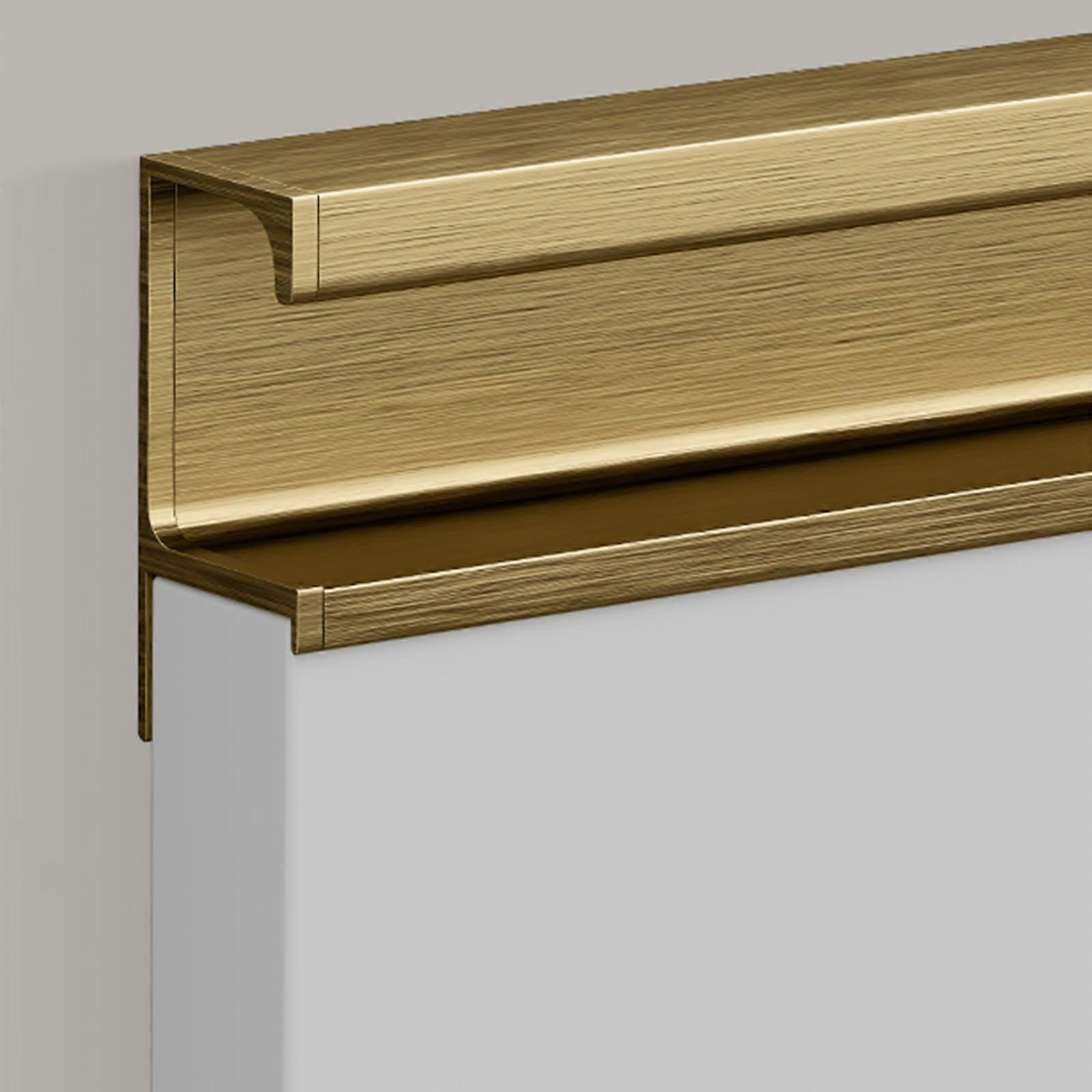 Cabinet Edge Pull Handle Aluminum G Shape Invisible Embedded for 1718mm Panel Cuttable 165cm