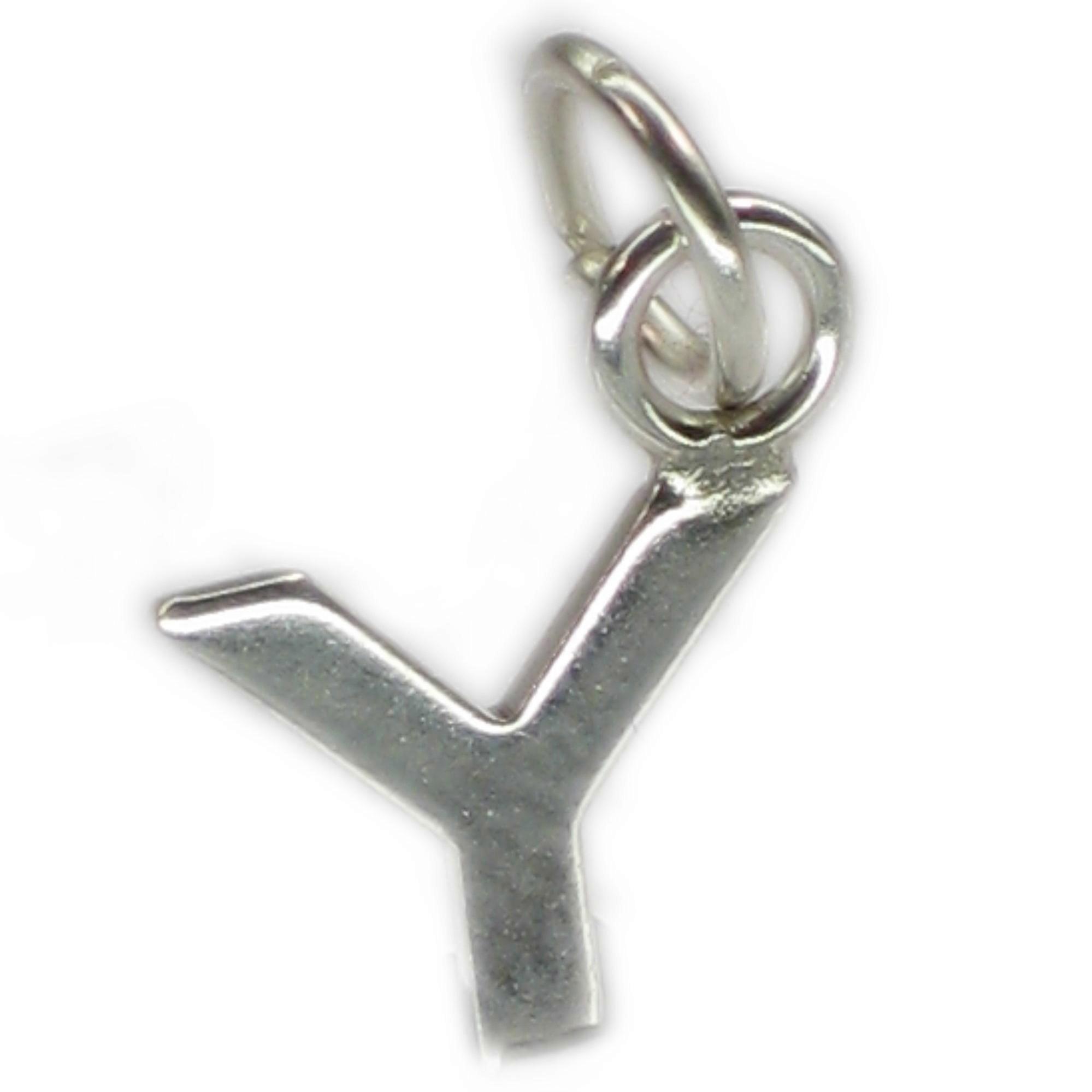 Initial Y small Letter sterling silver charm .925 x 1 Initials charms