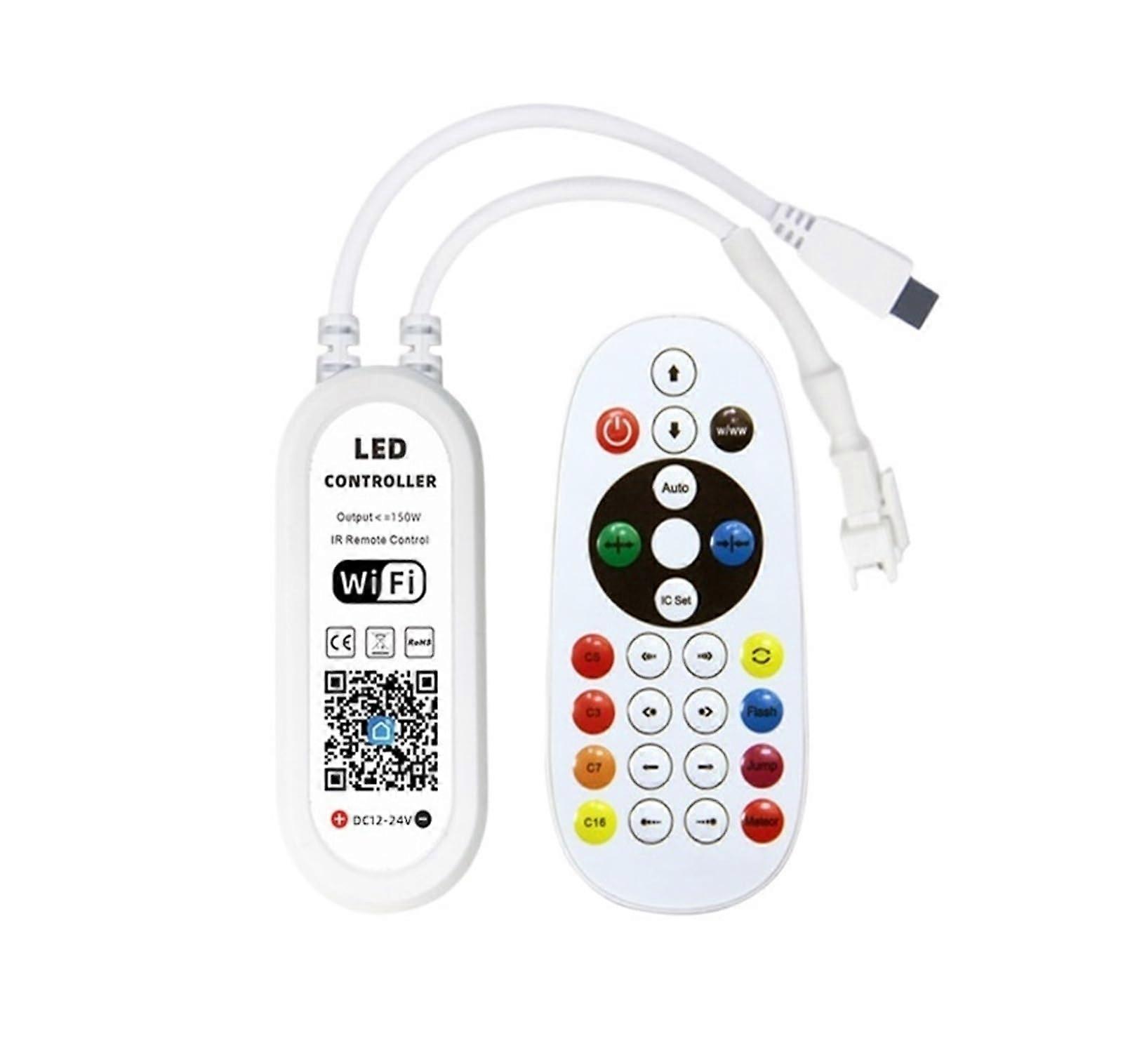 WS2812B LED Controller WiFi Smart App Control DC5V24V Supports 1250 Pixels RGB Strip