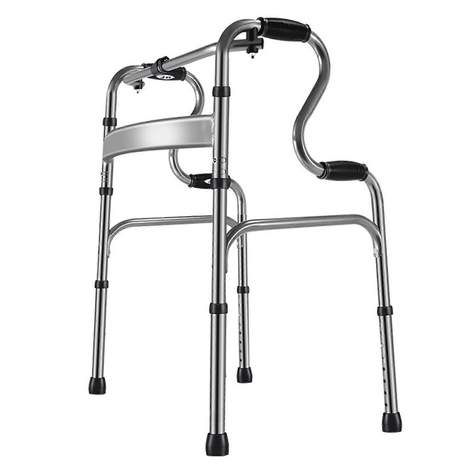 Walking Frame for Seniors Folding Height Adjustable Lightweight Aluminum Walker with Wheels Grey