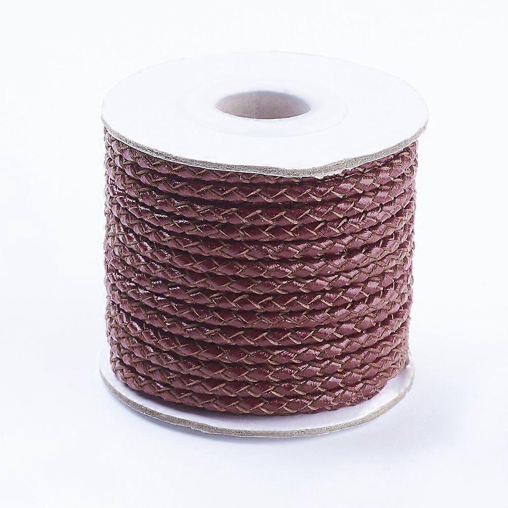 1 Roll Round Cowhide Cords Dark Red 3mm 10.94 Yards(10m)/roll