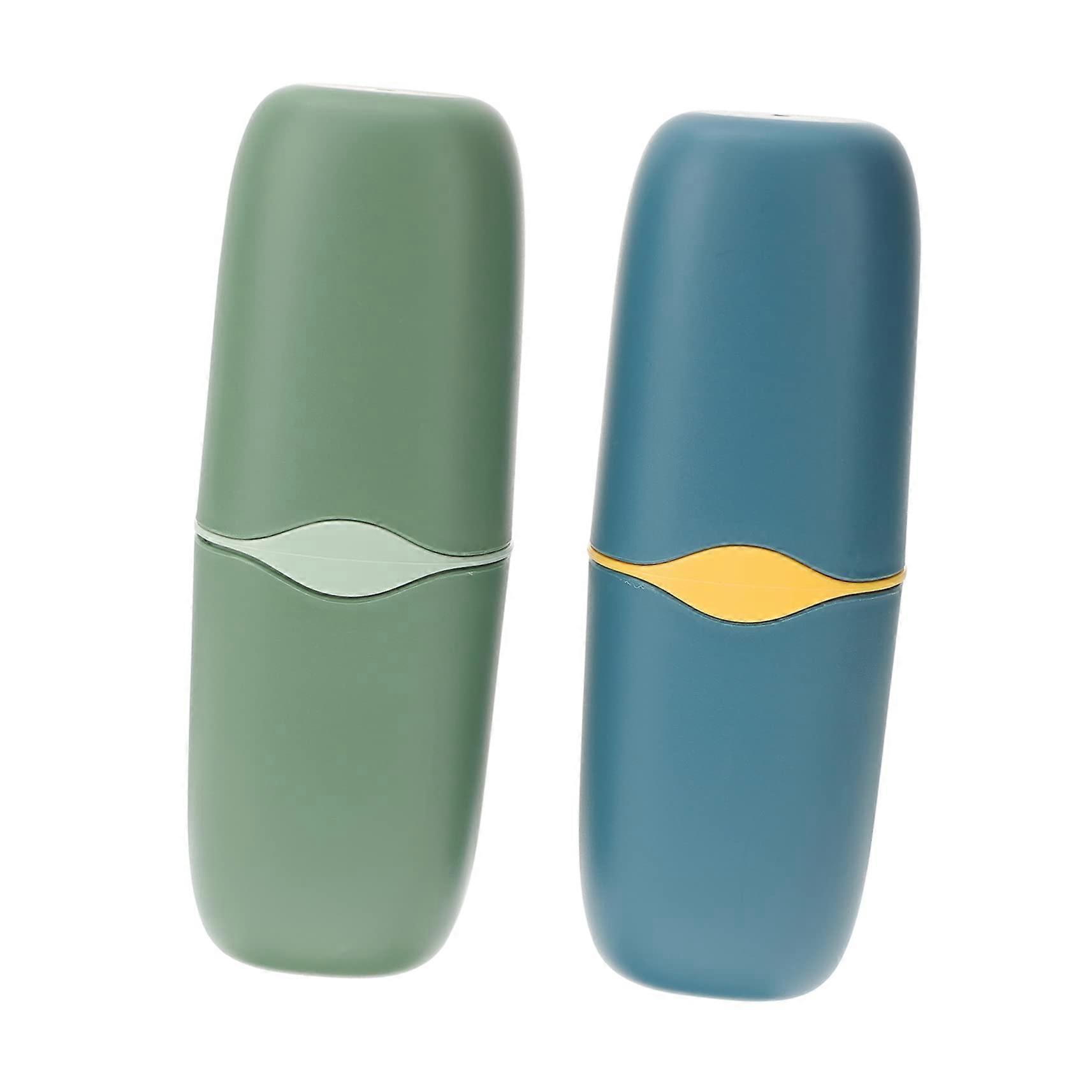 Travel Toothbrush Holder with Secure Lid, Compact 2pcs Toothpaste and Toothbrush Storage Cup