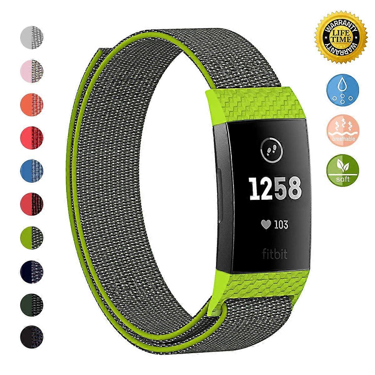 Breathable Woven Nylon Sport Strap Compatible with Fitbit Charge 3 and 3 SE