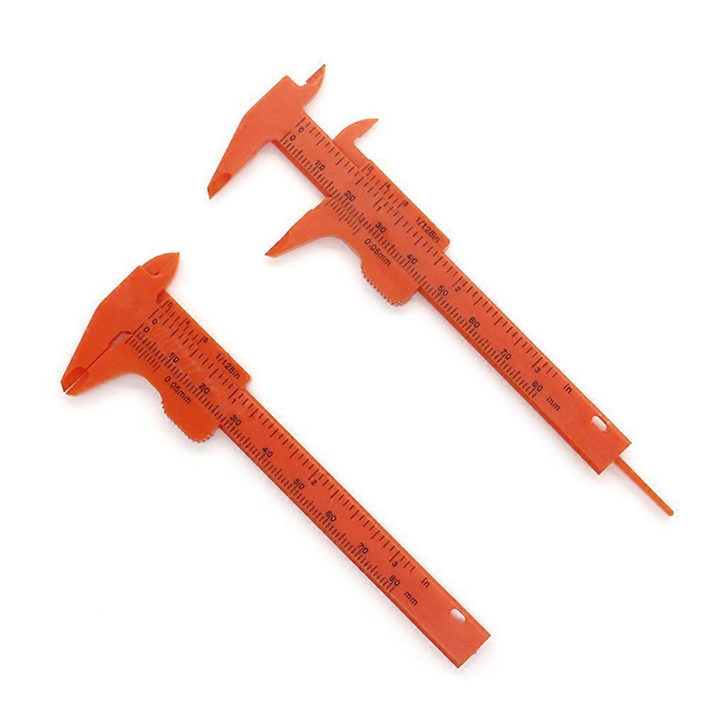 Vernier Caliper Mini Plastic Measuring Tool for Measuring Use 5Pcs Orange