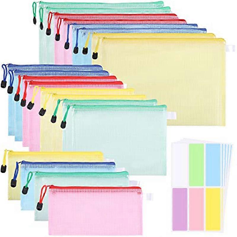Document Bags A4+A5+A6, File Folder Plastic Zip Pocket Zipper Pocket