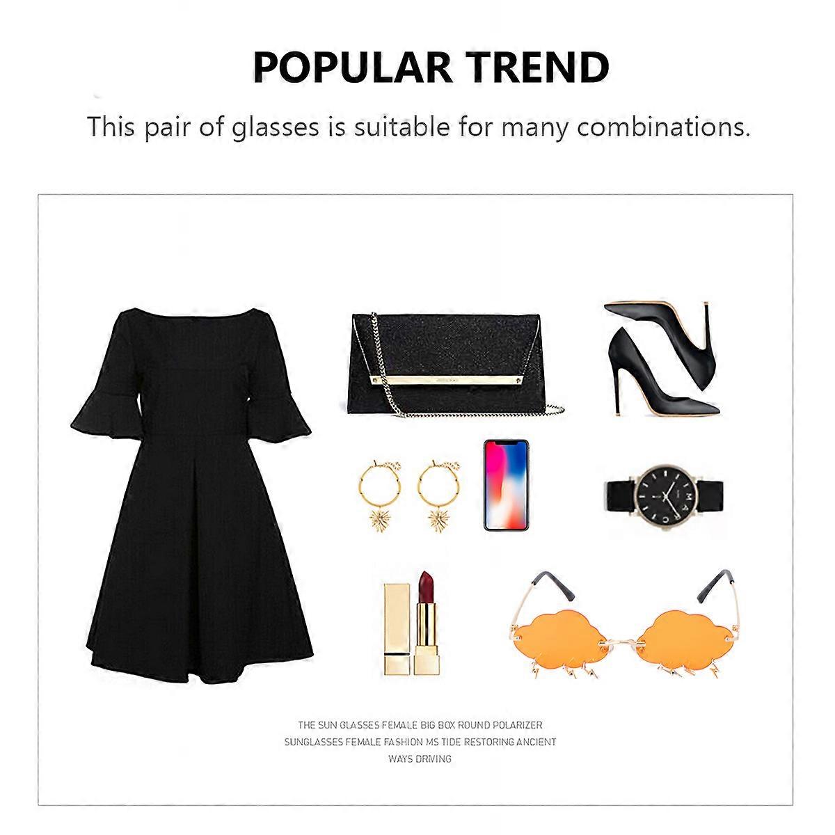 Sunglasses Party Cloud Glasses for Wearing 1Pair Stylish Orange Frames