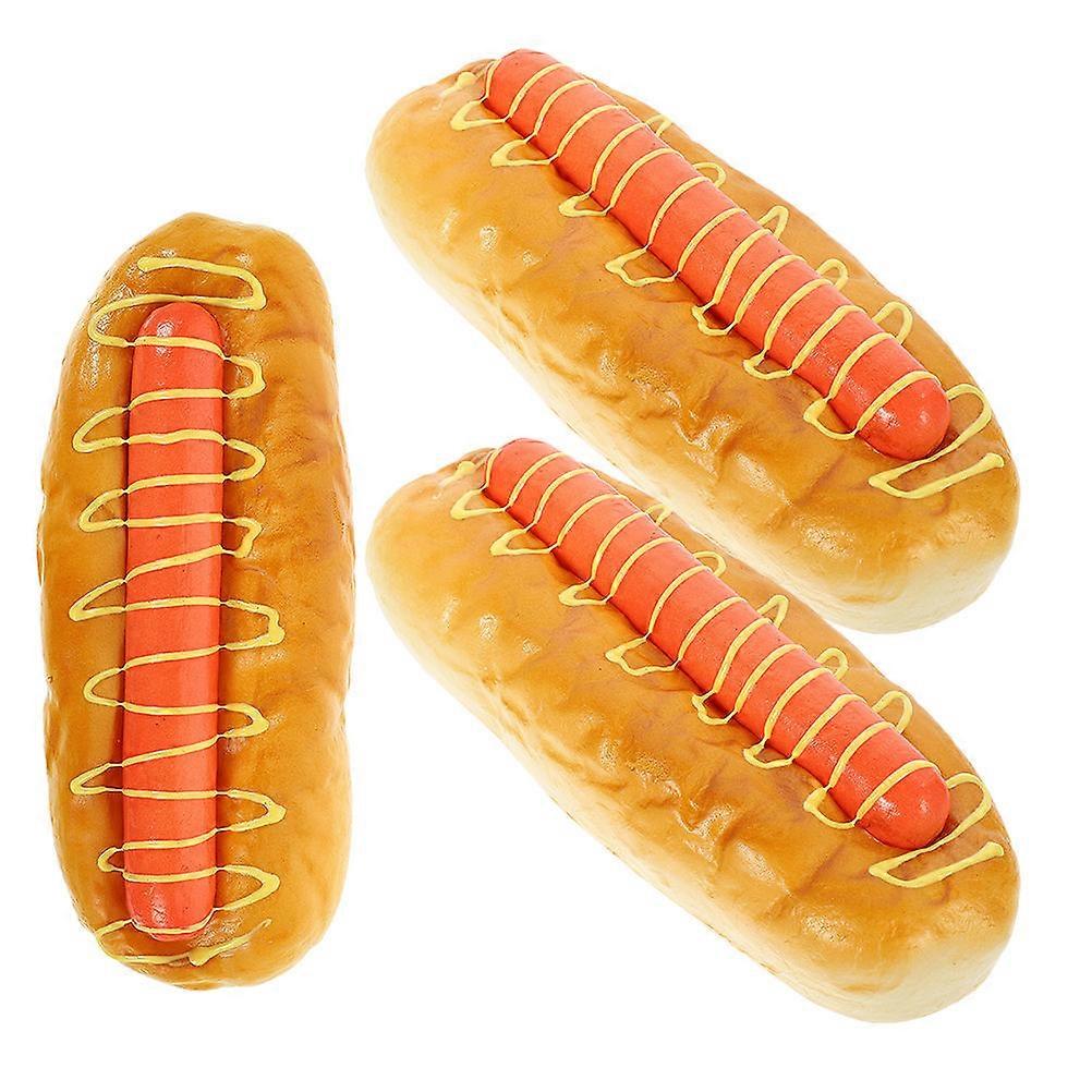 Hot Dog Bread Model for Restaurant Display with 6Pcs Artificial Simulation