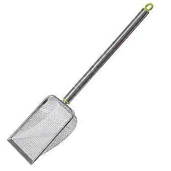 Stainless Steel Cat Litter Scoop with Long Handle, Easy Clean Mesh Non Stick Durable Metal Scooper