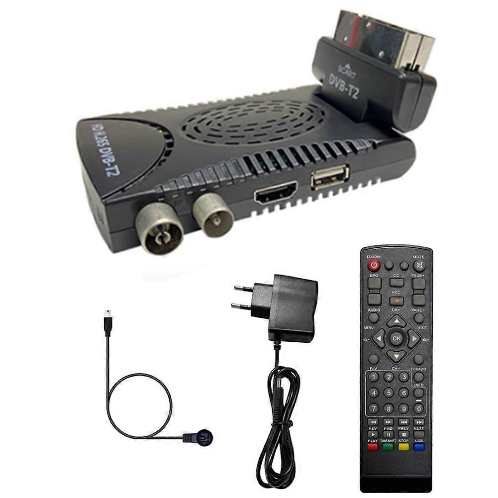 DVB-T2 Full HD Digital Terrestrial TV Decoder with H.265/HEVC Decoding EPG Set Top Box EU Plug
