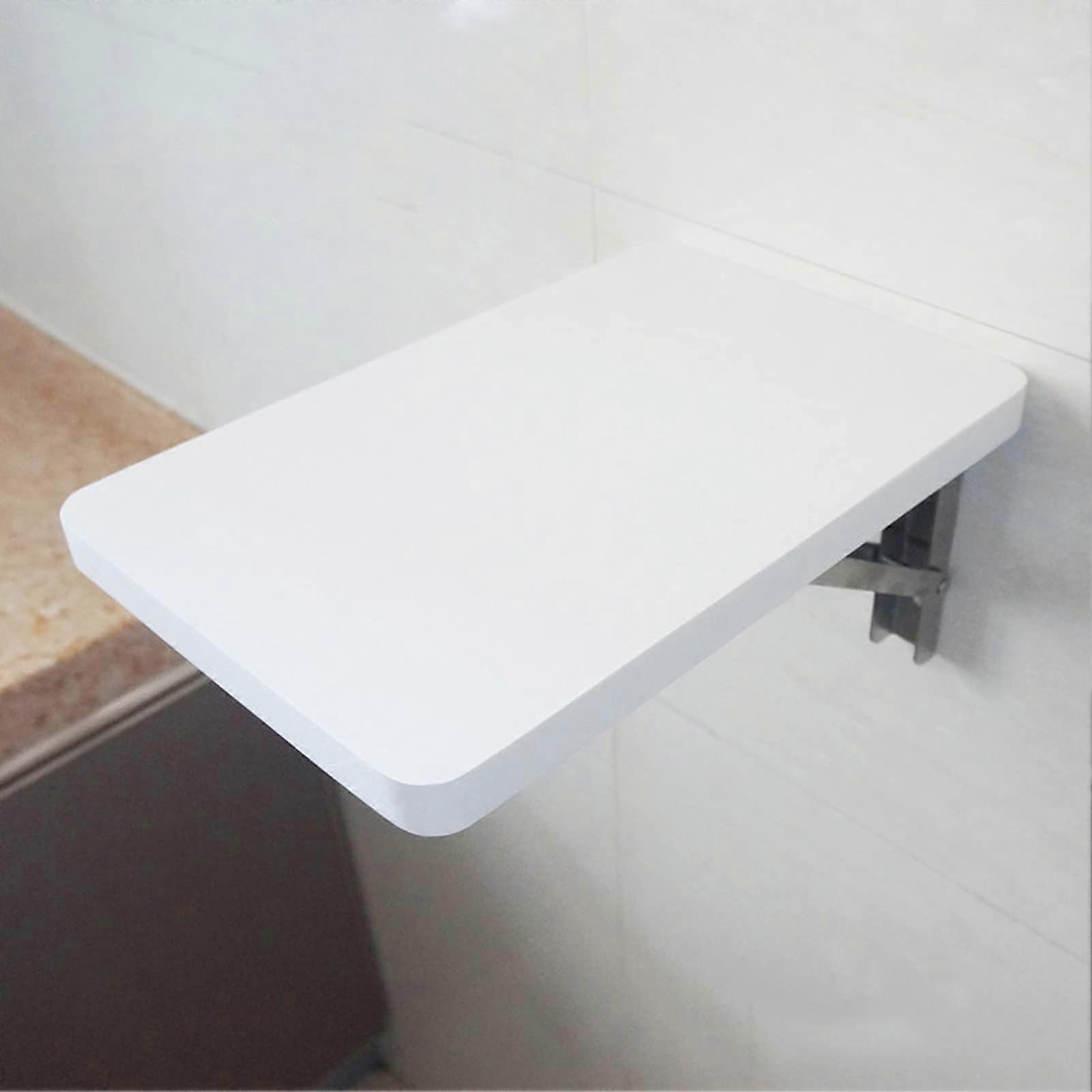 Wall Mounted Folding Table White Wood Drop Leaf Desk Space Saving for Kitchen Office Small Spaces