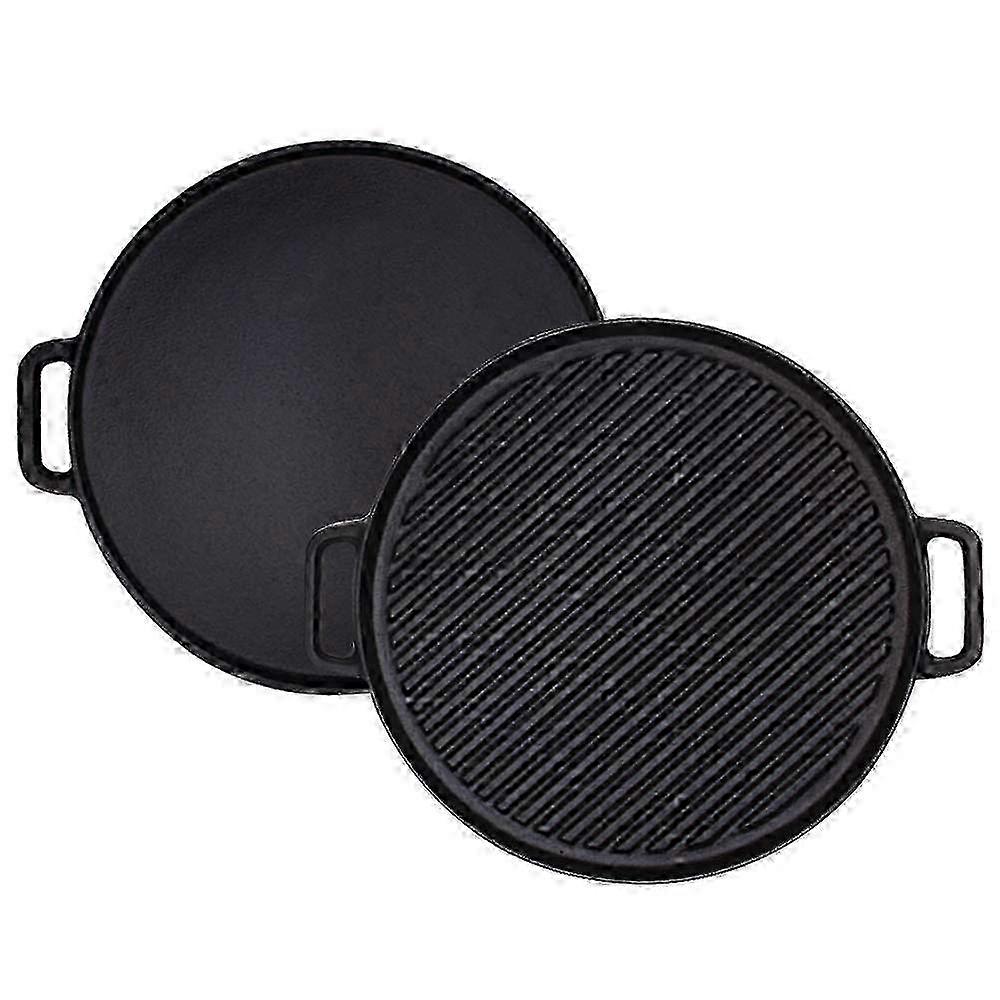 Reversible 12Inch Double Handled Cast Iron Stovetop Grill/Griddle