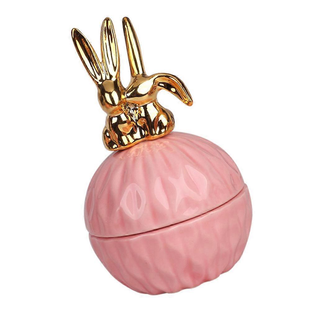 Bocal à bonbons délicat en céramique rose pour ranger des bijoux