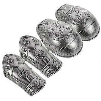 Kids Cosplay Armour Costume Accessory for Play 1Set Silver Plastic Plates