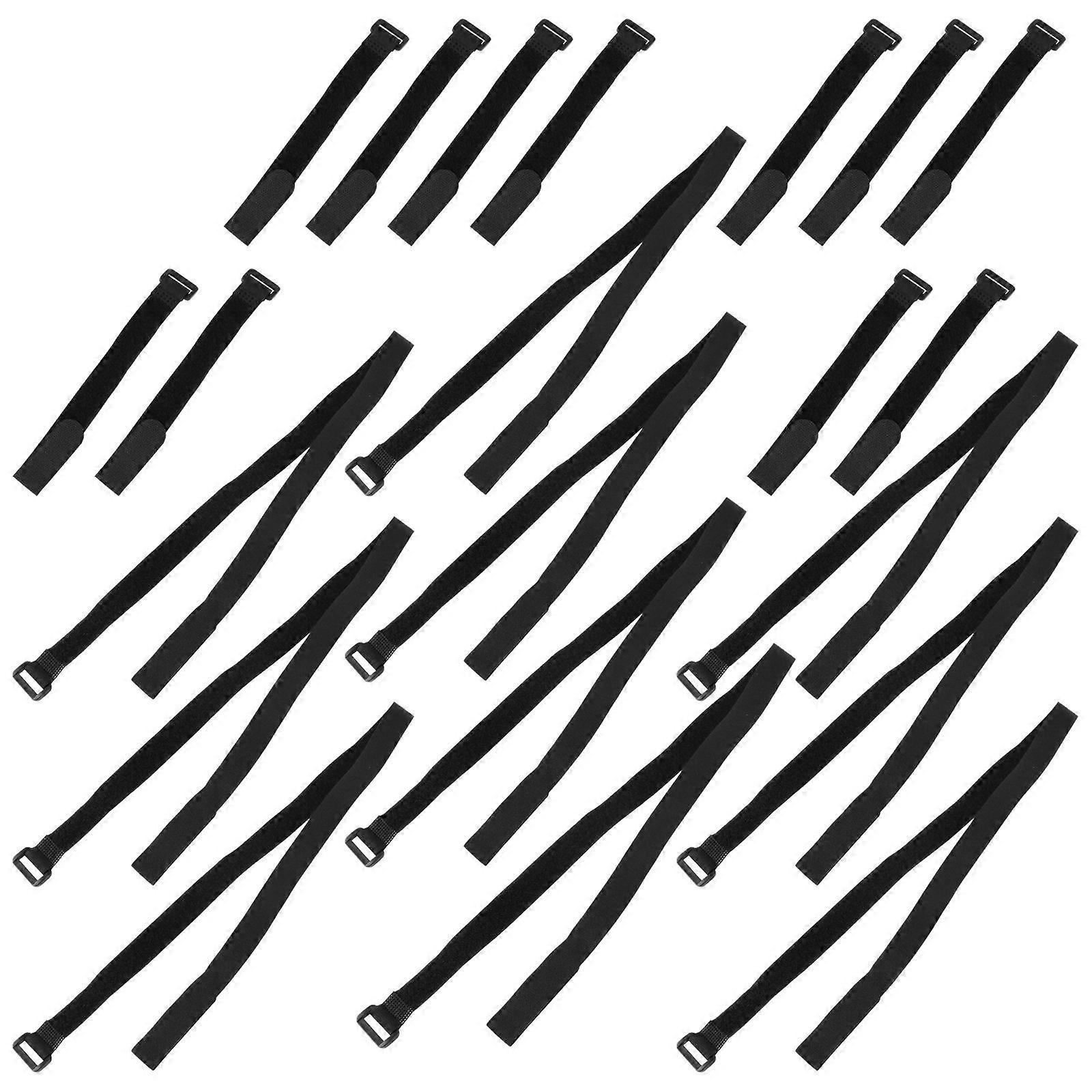 Durable Nylon Hook and Loop Bundling Strap for Organizing 20Pcs Black