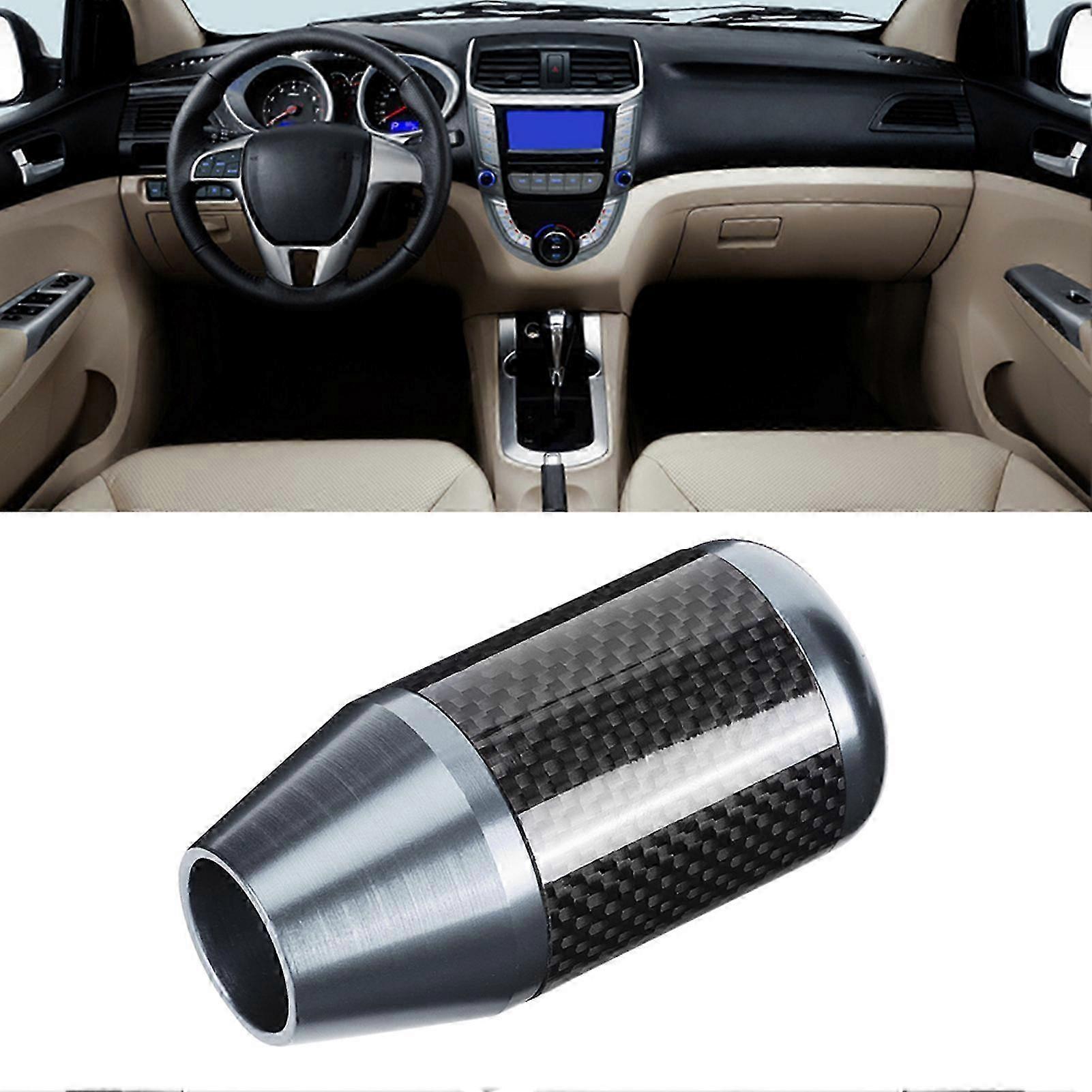 Universal Carbon Fiber Automatic Wave Stick Head Shift Knob Modification Accessory(Blue)