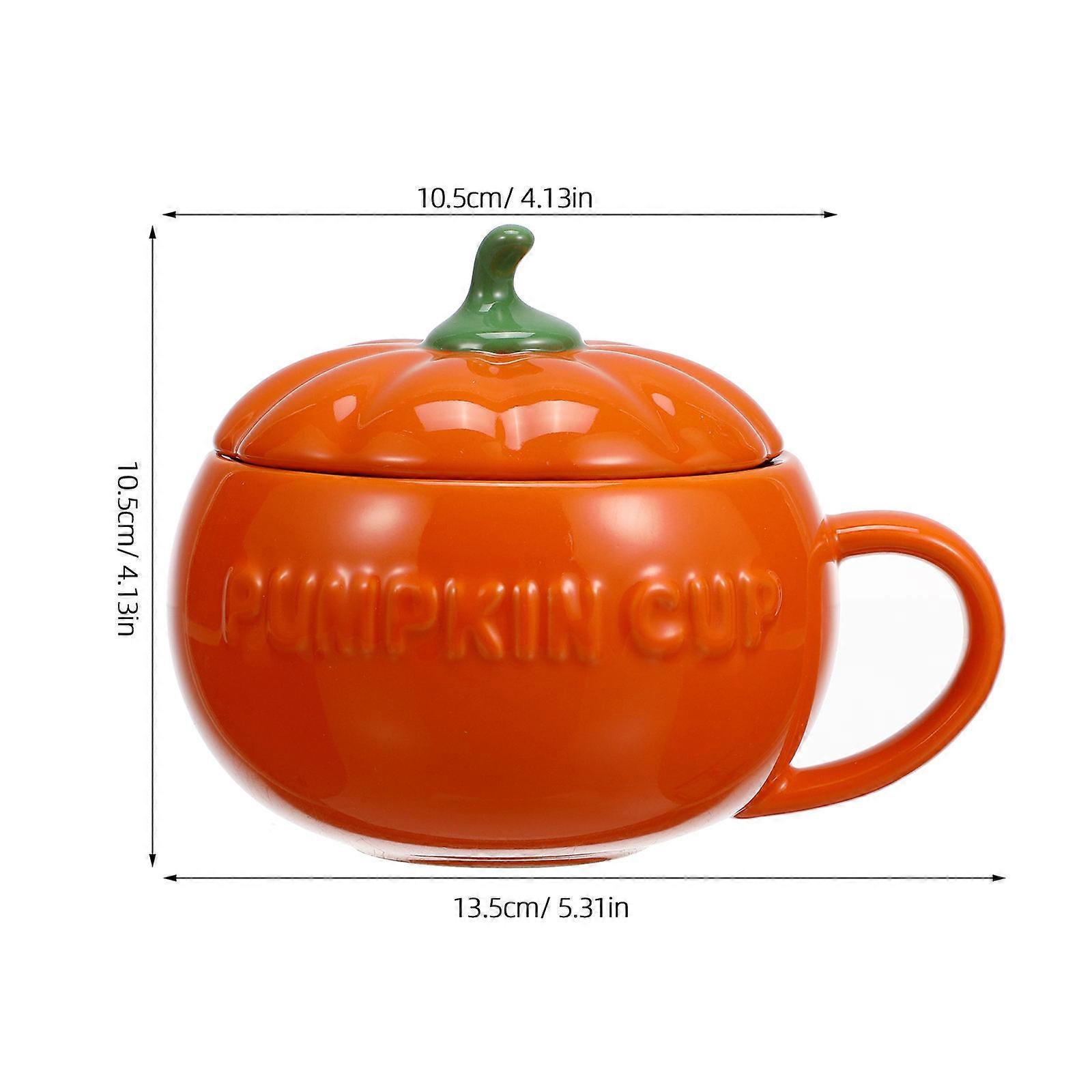 Ceramic Pumpkin Cup Orange for Storage Creative 2Pcs Set