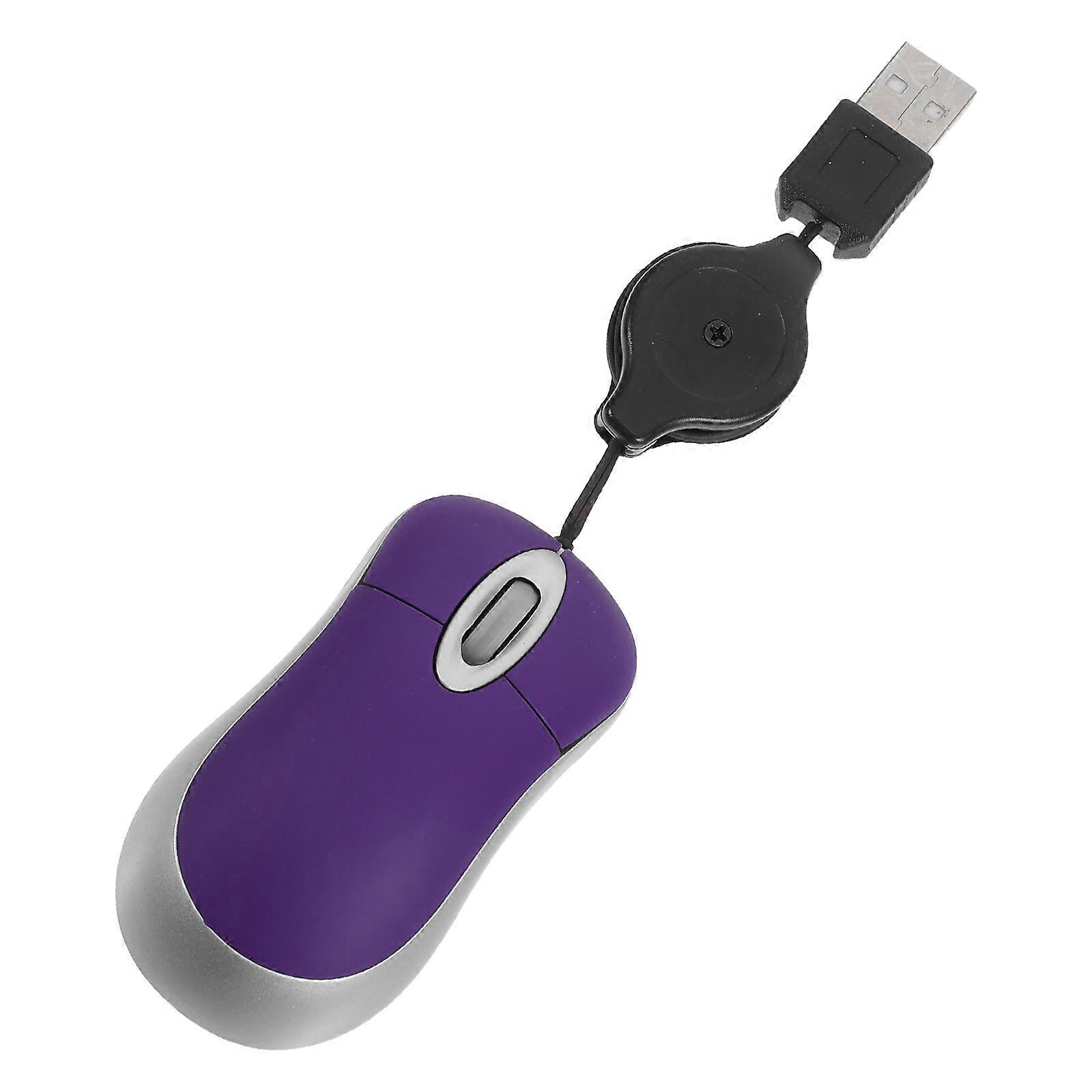 USB Mouse Mini Telescopic Mouse for Computer Use Portable Purple Design
