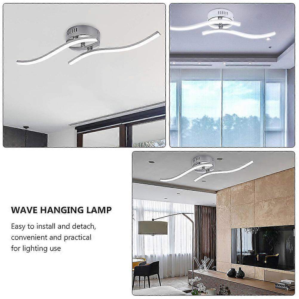 Wave LED Ceiling Lamp Two-Fork Ceiling Light for Lighting White 1Pcs 12W