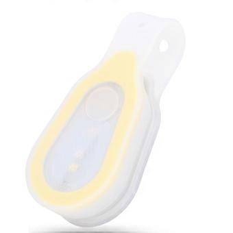 Vandtæt udendørs bærbar LED mini natlampe med knap og silikoneklemme (gul)