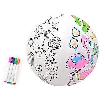 Painting Inflatable Beach Ball For Kids With PVC Materials And Colorful Color Creative Drawable Inflatable Beach Ball Multicolor