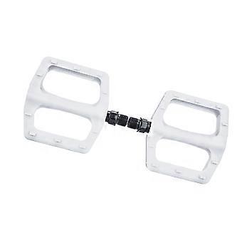 5 Color Option Bicycles Pedals Platform with Double Bearing & Reflective Strips and Light Weight Nylon for Long Ride  White